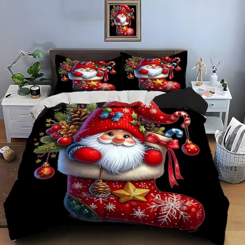 BJCJGGL Bettwäsche 155x220 Weihnachtszwerg Bettwäsche-Set mit Reißverschluss Schließung und 2 Kopfkissenbezug 80x80 cm - Weicher Atmungsaktive Mikrofaser Bettbezug für Kinder Mädchen BJCJGGL Bettwäsche 155x220 Weihnachtszwerg Bettwäsche-Set mit Reißverschluss Schließung und 2 Kopfkissenbezug 80x80 cm - Weicher Atmungsaktive Mikrofaser Bettbezug für Kinder Mädchen von BJCJGGL