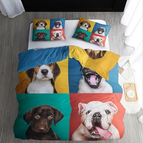 BJCJGGL Bettwäsche 200x220 FranzöSische Bulldogge Bettwäsche-Set mit Reißverschluss Schließung und 2 Kopfkissenbezug 80x80 cm - Weiche Angenehme Mikrofaser Bettbezug für Erwachsene Kinder BJCJGGL Bettwäsche 200x220 FranzöSische Bulldogge Bettwäsche-Set mit Reißverschluss Schließung und 2 Kopfkissenbezug 80x80 cm - Weiche Angenehme Mikrofaser Bettbezug für Erwachsene Kinder von BJCJGGL