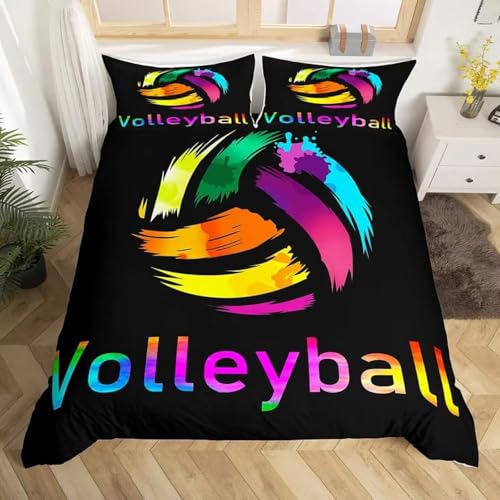 BJCJGGL Bettwäsche 200x220 Schwarzer Volleyball Bettwäsche-Set mit Reißverschluss Schließung und 2 Kopfkissenbezug 80x80 cm - Weiche Angenehme Mikrofaser Bettbezug für Erwachsene Kinder BJCJGGL Bettwäsche 200x220 Schwarzer Volleyball Bettwäsche-Set mit Reißverschluss Schließung und 2 Kopfkissenbezug 80x80 cm - Weiche Angenehme Mikrofaser Bettbezug für Erwachsene Kinder von BJCJGGL
