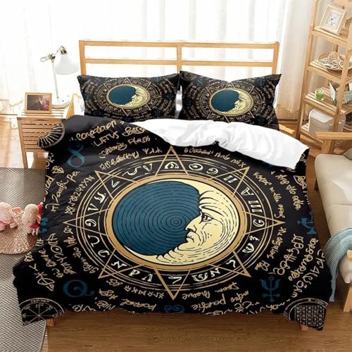 BJCJGGL Bettwäsche 200x220 Sonne Und Mond Bettwäsche-Set mit Reißverschluss Schließung und 2 Kopfkissenbezug 80x80 cm - Weiche Angenehme Mikrofaser Bettbezug für Erwachsene Kinder BJCJGGL Bettwäsche 200x220 Sonne Und Mond Bettwäsche-Set mit Reißverschluss Schließung und 2 Kopfkissenbezug 80x80 cm - Weiche Angenehme Mikrofaser Bettbezug für Erwachsene Kinder von BJCJGGL