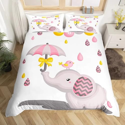 BJCJGGL Bettwäsche 220x240 Elefantenschirm Bettwäsche-Set mit Reißverschluss Schließung und 2 Kopfkissenbezug 80x80 cm - Weicher Atmungsaktive Mikrofaser Bettbezug für Erwachsene Kinder BJCJGGL Bettwäsche 220x240 Elefantenschirm Bettwäsche-Set mit Reißverschluss Schließung und 2 Kopfkissenbezug 80x80 cm - Weicher Atmungsaktive Mikrofaser Bettbezug für Erwachsene Kinder von BJCJGGL