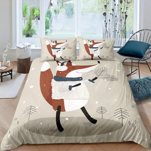 BJCJGGL Bettwäsche 220x240 Graufuchs Bettwäsche-Set mit Reißverschluss Schließung und 2 Kopfkissenbezug 80x80 cm - Weicher Atmungsaktive Mikrofaser Bettbezug für Erwachsene Kinder BJCJGGL Bettwäsche 220x240 Graufuchs Bettwäsche-Set mit Reißverschluss Schließung und 2 Kopfkissenbezug 80x80 cm - Weicher Atmungsaktive Mikrofaser Bettbezug für Erwachsene Kinder von BJCJGGL