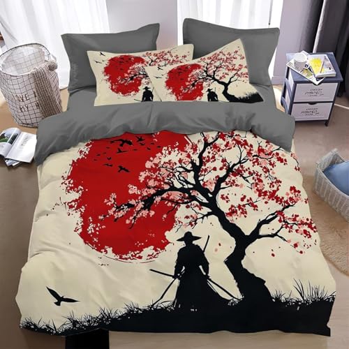 BJCJGGL Bettwäsche 220x240 Samurai Bettwäsche-Set mit Reißverschluss Schließung und 2 Kopfkissenbezug 80x80 cm - Weicher Atmungsaktive Mikrofaser Bettbezug für Erwachsene Kinder BJCJGGL Bettwäsche 220x240 Samurai Bettwäsche-Set mit Reißverschluss Schließung und 2 Kopfkissenbezug 80x80 cm - Weicher Atmungsaktive Mikrofaser Bettbezug für Erwachsene Kinder von BJCJGGL