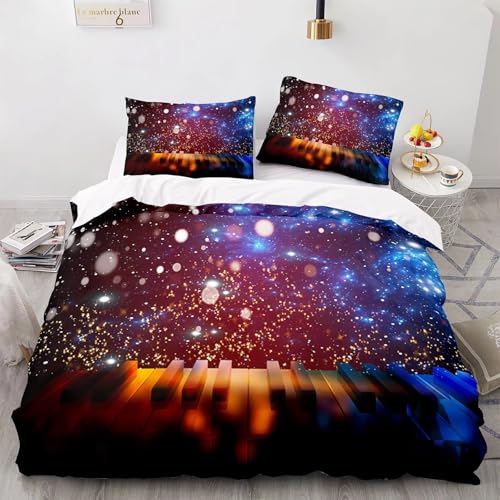 BJCJGGL Bettwäsche 260x240 Klavier Bettwäsche-Set mit Reißverschluss Schließung + 2 Kopfkissenbezug 80x80 cm - Weicher Atmungsaktive Mikrofaser Bettbezug für Erwachsene Kinder BJCJGGL Bettwäsche 260x240 Klavier Bettwäsche-Set mit Reißverschluss Schließung + 2 Kopfkissenbezug 80x80 cm - Weicher Atmungsaktive Mikrofaser Bettbezug für Erwachsene Kinder von BJCJGGL