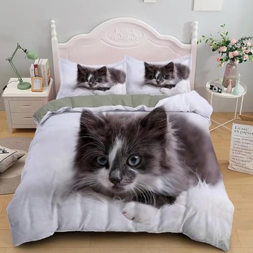 BJCJGGL Bettwäsche 260x240 Schwarze Katze Bettwäsche-Set mit Reißverschluss Schließung + 2 Kopfkissenbezug 80x80 cm - Weicher Atmungsaktive Mikrofaser Bettbezug für Erwachsene Kinder BJCJGGL Bettwäsche 260x240 Schwarze Katze Bettwäsche-Set mit Reißverschluss Schließung + 2 Kopfkissenbezug 80x80 cm - Weicher Atmungsaktive Mikrofaser Bettbezug für Erwachsene Kinder von BJCJGGL