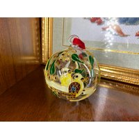 75mm Cloisonne Emaille Vogel Zweig Ornament, Transparente Große Weihnachtskugel von BJCloisonne