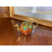 Mini Cloisonne Kürbis Teekanne Ornament Für Weihnachtsdekoration von BJCloisonne