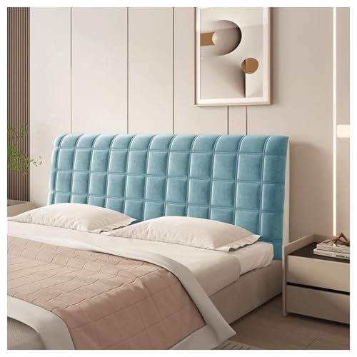 Kopfteilbezug Bettkopfbezug Doppelbett King-Size-Bett Samt Bett-Kopfteil-Schonbezug Stretch Einzel-/Doppelbett-Kopfteil-Bezüge gepolsterter Bett-Kopfteil-Schonbezug Schlafzimmer-Dekoration(170cm,blue) von BJFCMLC