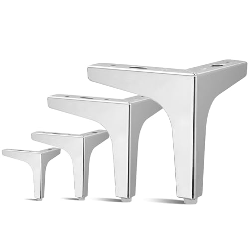 4 Stück Metall-Möbelbeine, moderne Metall-Dreieck-Sofafüße, silberne Schrankbeine, Teetisch-Stützbeine for DIY-Ersatzschrank, Schrank, Sofa, Couch, Stuhl ( Color : Silvery , Size : 15cm(5.9in) ) von BJKYTMLM