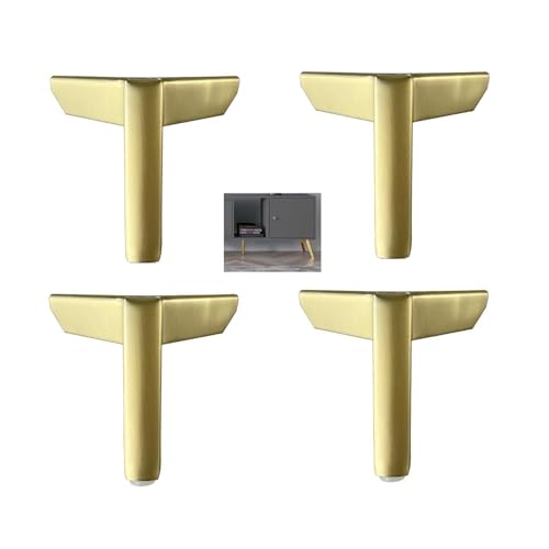 4 x dreieckige Möbelbeine, robuste DIY-Möbel, Metall-Tischbeine, moderne Sofa-Beine aus Metall for Schrank, Schrank, Sofa, Tisch, Couch-Beine, Couch-Stuhl-Beine ( Color : Brushed Gold , Size : Higth 1 von BJKYTMLM