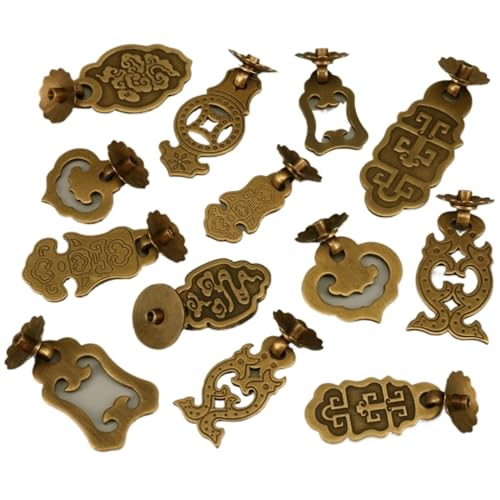 BJKYTMLM Antik-Bronze-Messing-Türgriffe for Holzmöbel, Schrank, Schublade, Tür, traditioneller chinesischer Stil, Kommodenknöpfe, 1 Stück, Möbelzubehör (Color : 2) von BJKYTMLM