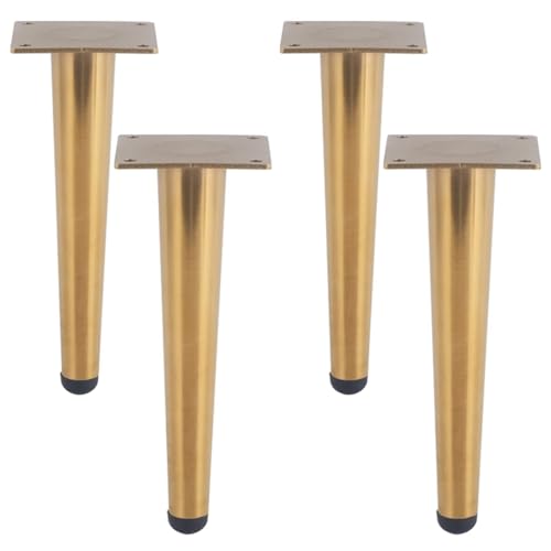 Tischbeine Gold, Möbelbeine Metall Höhe: 10-55 cm Couchtisch/TV-Tisch/Beistelltische/Kommode/Nachttischbeine Konische Tischfüße Eisen|Galvanisierte Oberfläche|mit Scr ( Color : Straight Feet , Size : von BJKYTMLM