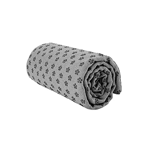 BJMAND Rutschfeste Yogamatten-Handtücher, Mikrofaser, superweiche Netz-Tragetasche, schweißabsorbierend, schnell trocknend, Pilates-Matte, Handtuch, umweltfreundlich (klassisches Grau, 183 x 63 cm) von BJMAND