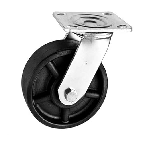 1 Stück 4 Zoll/5 Zoll/6 Zoll Hochleistungs-Hochtemperaturbeständige Rollen Ofen-Lenkrollen mit Bremsen Schwarzes Nylon(Universal,6 Inch) von BJPCTUSF
