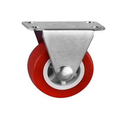 4 Stück/Los 1,5 Zoll/2 Zoll/2,5 Zoll/3 Zoll rote PVC-Lenkrolle M8/10/12 Schraube fixiert//Bremsrad Stille Couchtisch-Riemenscheibe(Fixed,3 Inch) von BJPCTUSF