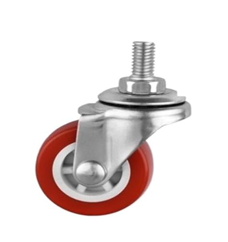 4 Stück/Los 1,5 Zoll/2 Zoll/2,5 Zoll/3 Zoll rote PVC-Lenkrolle M8/10/12 Schraube fixiert//Bremsrad Stille Couchtisch-Riemenscheibe(M8x15 Universal,3 Inch) von BJPCTUSF