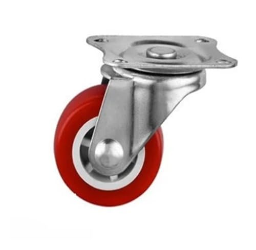 4 Stück/Los 1,5 Zoll/2 Zoll/2,5 Zoll/3 Zoll rote PVC-Lenkrolle M8/10/12 Schraube fixiert//Bremsrad Stille Couchtisch-Riemenscheibe(Universal,3 Inch) von BJPCTUSF