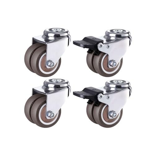 4 Stück 2 Zoll schwere Lenkrollen mit 8,2 mm Loch, feststellbare Ersatzrollen for Industriemaschinen und Möbel(Type 2) von BJPCTUSF