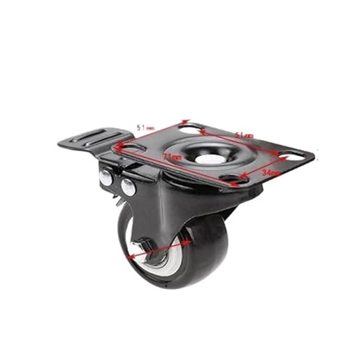 4 Teile/los 2 zoll rollen mit Bremsen PU Räder Polyurethan Möbel Lautsprecher Stumm(2 inch flat brake) von BJPCTUSF