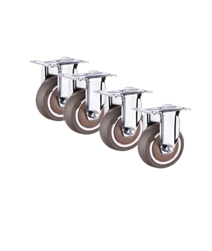 4 Teile/los 3 zoll Bockrollen Gummi Leise Leichte Möbel for Tische und Stühle Tisch Braun von BJPCTUSF