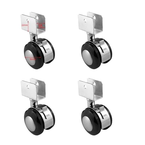 4 Teile/los Caster Zubehör Stille mit Bremse klemme 2 zoll Drehstuhl Schreibtisch(4 Pcs-25mm) von BJPCTUSF