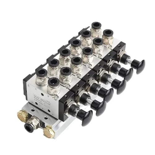4R210-08 2F-10F Manuelles Ventil 2-Wege-5-Positionen-Push- und Pull-Pneumatikschalter des Wegeventil-Kombinationsventilverteilers(12 in 10 Out) von BJPCTUSF