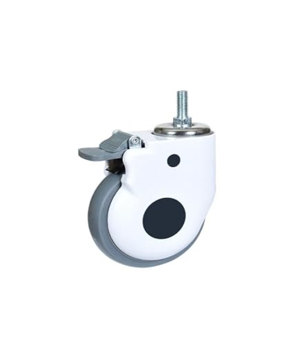 5 Zoll Schraube TPR Rad Ausrüstung Caster Universal Bett Schönheit(2 Pcs Brake) von BJPCTUSF