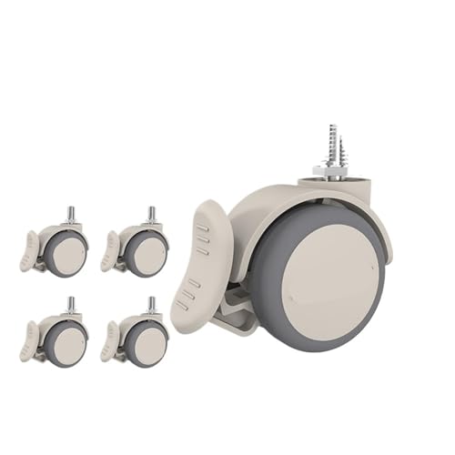 5-teiliges Set mit 2-Zoll-Drehstuhlrädern, Universalrädern mit Bremsen, Bremsrollen for Computer-Bürostühle(Grey-m10-b) von BJPCTUSF