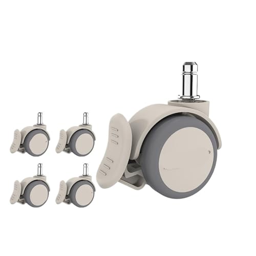 5-teiliges Set mit 2-Zoll-Drehstuhlrädern, Universalrädern mit Bremsen, Bremsrollen for Computer-Bürostühle(Grey-m11-a) von BJPCTUSF