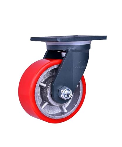 BJPCTUSF 1 Stück 4-Zoll-Richtungsrad for schwere Geräte, verschleißfest + superstarke große mechanische PU-Lenkrolle mit Eisenkern(Fixed Wheel) von BJPCTUSF
