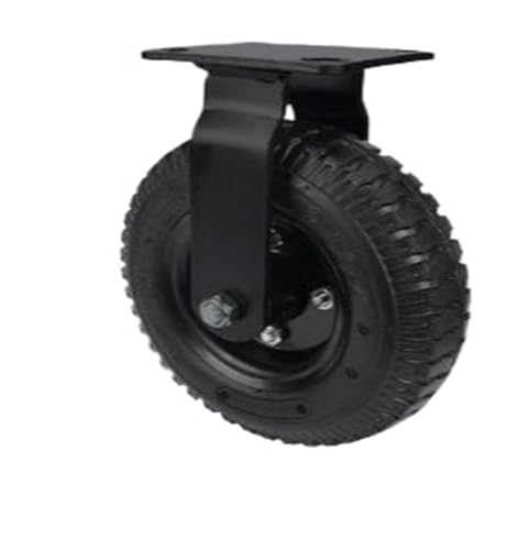 BJPCTUSF 1 Stück 8 Zoll Regular Caster Aufblasbares Gummirad Heavy Duty(8-inch-b-Fixed) von BJPCTUSF