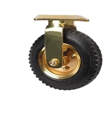 BJPCTUSF 1 Stück 8-Zoll-Rollen Aufblasbare Gummiräder Hochleistungs-Hoteltrolleyräder Bürostuhlräder(C-Fixed) von BJPCTUSF
