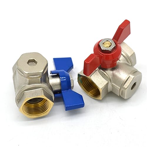BJPCTUSF 1 Stück Filterkugelhahn mit abnehmbarem Gürtelfilter, 1,6 MPa, doppelte Innengewinde, Wasser, Öl(Red Handle,0.75 Inch) von BJPCTUSF