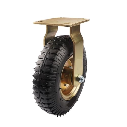 BJPCTUSF 1 Stück Rollen 8 Zoll vergoldete pneumatische Räder Gummi Hotel Gepäck(8-inch-a-Fixed) von BJPCTUSF