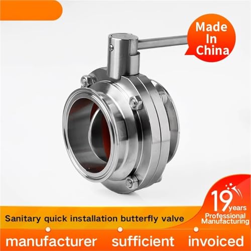 BJPCTUSF 304 Stainless Steel Sanitary Grade Quick Installation Butterfly Valve clamp Type Food Grade polishing Quick link Valve Switch(76-2) von BJPCTUSF
