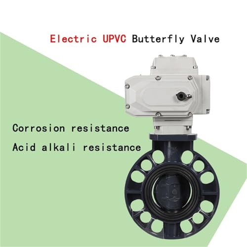 BJPCTUSF DN50 2Inch DN65 DN80 DN100 4inch AC220V DC24V 4-20mA Electric Actuator Plastic Butterfly Valve for Acid-Base Solution(DN80,DC24V_Adjustment 4-20MA) von BJPCTUSF