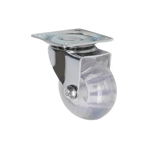 Packung mit 4 3-Zoll-Rollen PU Transparent Crystal Wheel mit Bremsmöbel Multi-Specification Cabinet Pull(3 Inch-Flat) von BJPCTUSF