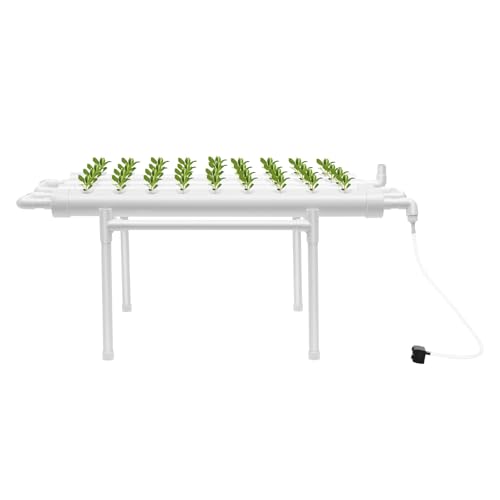 BJTDLLX Hydroponik Anzuchtsysteme Hydroponic System Hydroponic Grow Kit, Hydroponische Erdlose Pflanzenanbau-Systeme für Balkon Garten, PVC Pipe (36 Löcher 4 Rohre) von BJTDLLX