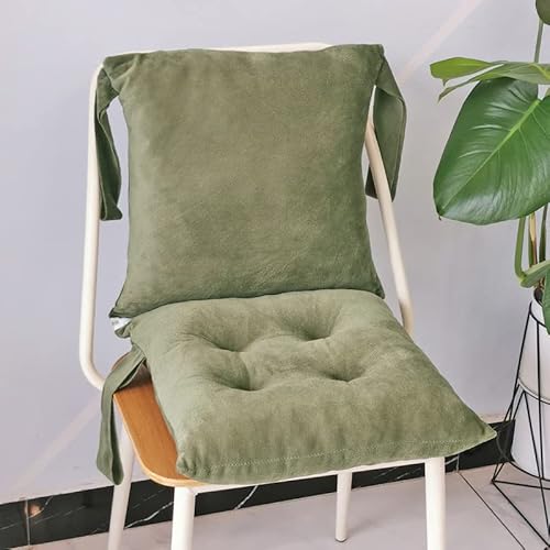 Stuhlkissen mit Bändern, 80 x 40 cm, Sitzkissen mit Rückenlehne, Lenden- und Rückenstütze für Büro, Auto, Zuhause, Esszimmer, Küche, Garten und Außenbereich, Grün Stuhlkissen mit Bändern, 80 x 40 cm, Sitzkissen mit Rückenlehne, Lenden- und Rückenstütze für Büro, Auto, Zuhause, Esszimmer, Küche, Garten und Außenbereich, Grün von BJWU