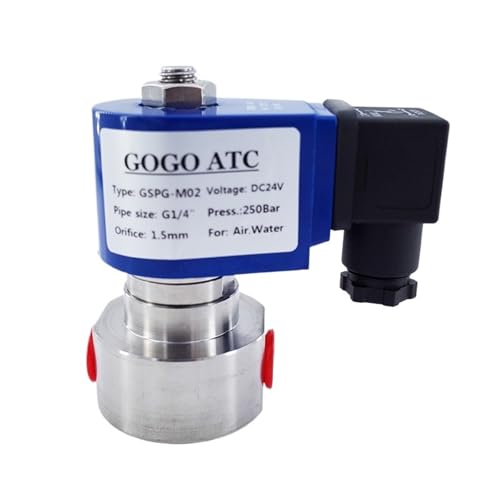 250bar 300bar 36MPa 2-Wege-Wasser-Hochdruck-Magnetventil 1/8" 1/4" 220V 24V Öffnung 1mm NC GSPG SS304 großes Durchflussventil(1/8",ORIFICE 1.5MM_AC220V) von BJWVHGGE