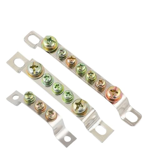 BJWVHGGE Erdungsklemmenblock 2 * 15 2 * 20 2,5 * 25 3,0 * 30 mm 3 5 7 10 Löcher Verteilerschrank Neutral Messing Nullreihenanschlussleiste(7 Holes 2x15) von BJWVHGGE