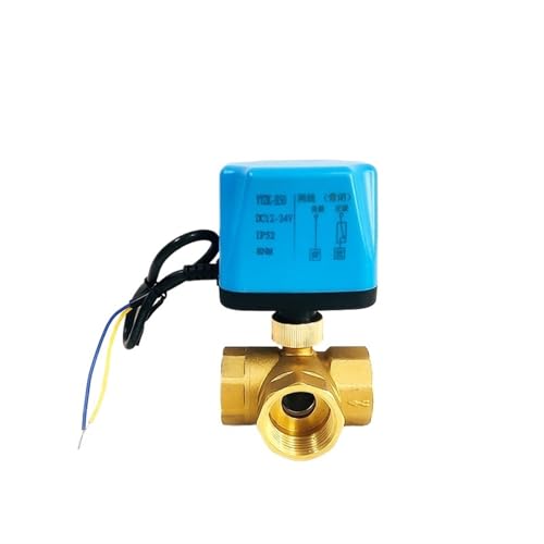 Drei-Wege-2-Draht-Messing-Kugelhahn 220V 12V 24V Normalerweise Geschlossener motorisierter Kugelhahn (24VDC_NORMALLY OPEN) von BJWVHGGE