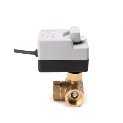 Motorisierter 3-Wege-Kugelhahn 1/2 "3/4" 1 "2 Zoll Elektrisches Dreiadriges Kugelventil Zwei-Punkt-Steuerkugelhahn mit manuellem Schalter(3/4",24VDC) von BJWVHGGE