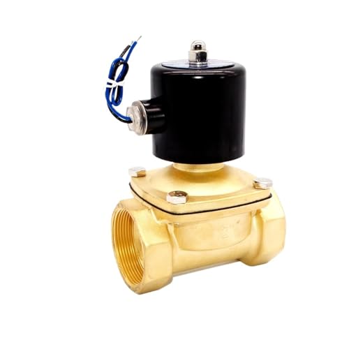 Spule aus reinem Messing 12 V Gleichstrom Normal geschlossen Elektrisches Wasserventil 1 1/2" BSPT (24VDC) von BJWVHGGE