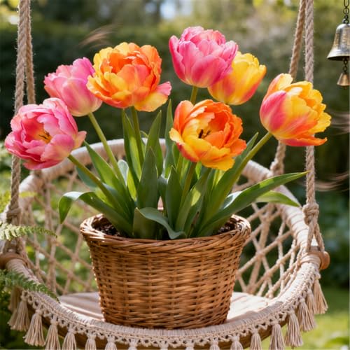 Gefüllte/Bunte Tulpen/Seltene Tulpen/Balkondekoration/Winterhart/Geschenke-6 PCS-F von BJYaWFR
