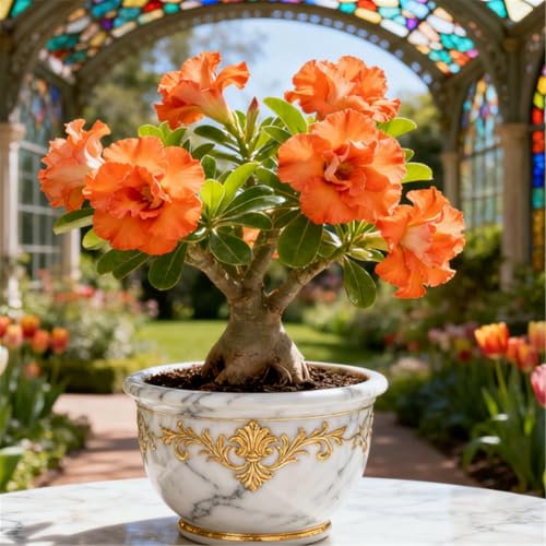 Mehrjährig/Winterharte Wüstenrose/Seltene Wüstenrose/Balkondekoration/Winterhart/Geschenk-3 Rhizome.-B von BJYaWFR