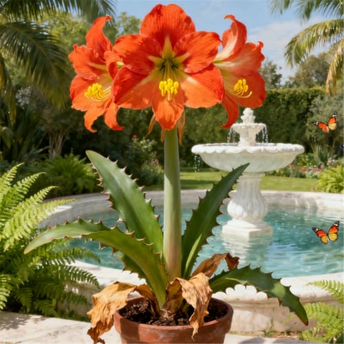 Überraschend schnell wachsende/seltene Amaryllis/winterharte/kältebeständige mehrjährige Zier-Amaryllis/ganzjährig-J-5PCS von BJYaWFR