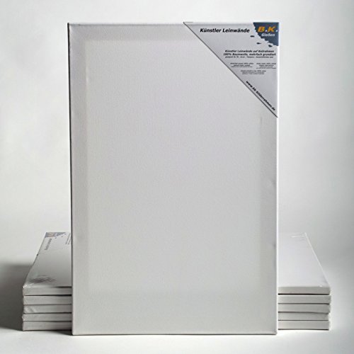 BK BILDERRAHMEN KOLMER 6 B.K. Basic LEINWÄNDE AUF KEILRAHMEN 40x120 cm | Qualitäts Malgrund, malfertig, 100% Baumwolle von BK BILDERRAHMEN KOLMER