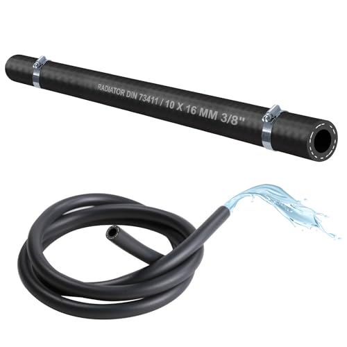 (10 mm) 1x Meter KFZ EPDM Gummi Schlauch Kühlerschlauch Kühlwasserschlauch Heißwasserschlauch -40 bis +120C° DIN 73411 (ink 2x W2 Schelle DIN3017) (10 x 16 mm 3/8" (Schelle große 10x16 mm)) von BK-PowerTCS