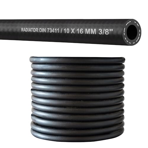 (10 mm) Auto KFZ EPDM Gummi Schlauch Kühlerschlauch Kühlwasserschlauch Heißwasserschlauch Wasserschlauch Heizungsschlauch -40 bis +120C° DIN 73411 (10 x 16 mm 3/8") von BK-PowerTCS